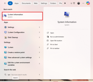 پیدا کردن اطلاعات لپتاپ با استفاده از System Information