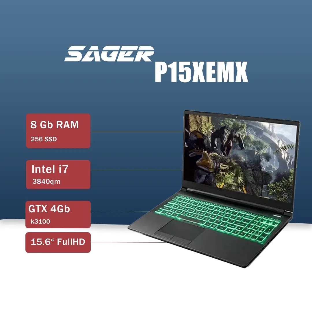 لپ تاپ استوک Clevo / Sager P15xemx مشخصات لپ تاپ استوک Clevo / Sager P15xemx